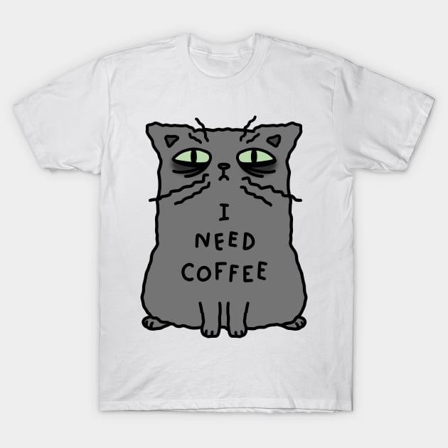 Russian blue cat breed - I need coffee T-Shirt by Nikamii